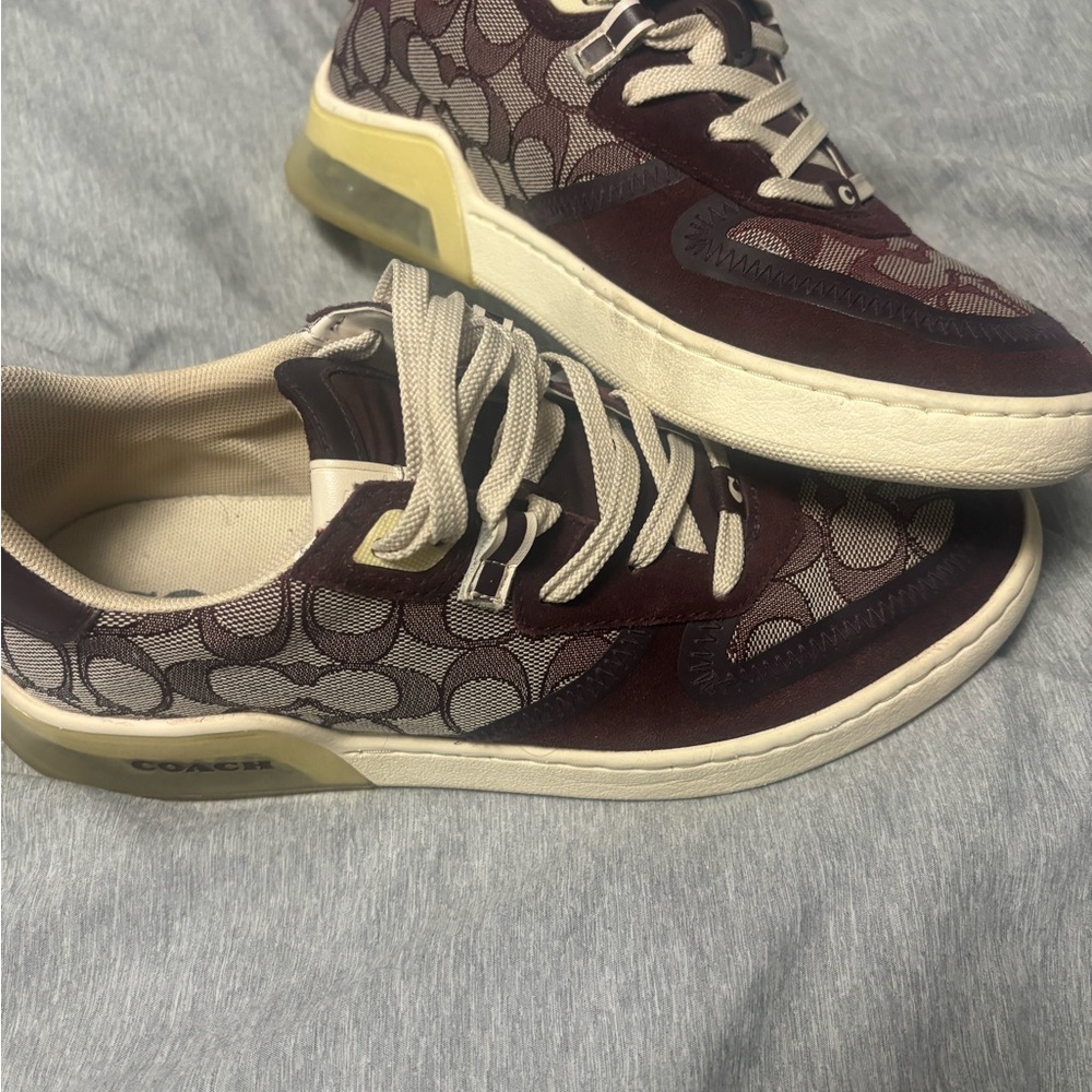 Coach Maroon Sneakers with Signature Design